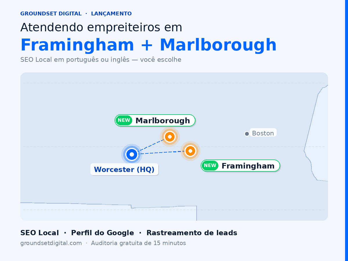 Mapa GroundSet Digital — Worcester (HQ), Framingham, Marlborough